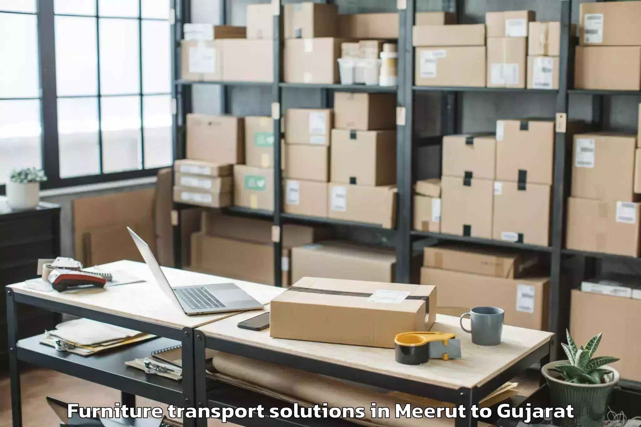 Efficient Meerut to Olpad Furniture Transport Solutions